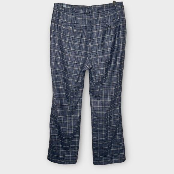 MAXMARA weekend gray/navy/tan wool wide leg dress pants size 10 preppy office - Picture 3 of 8